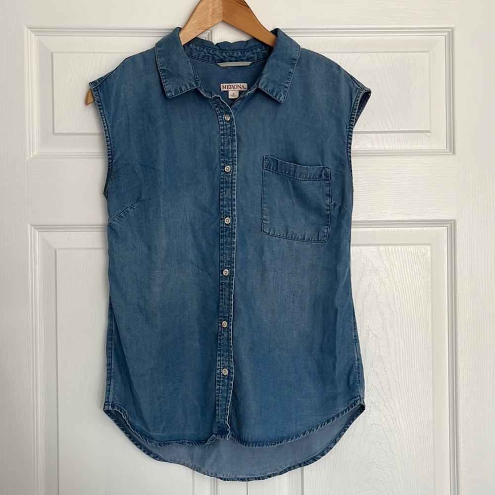 Sleeveless Button Down